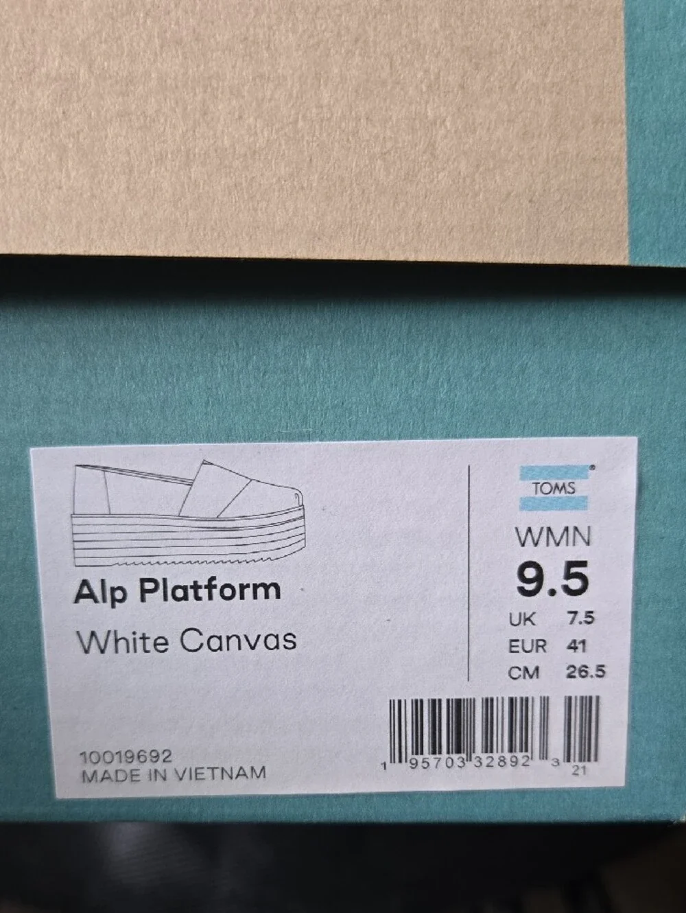 Toms Platform Canvas Shoes 9.5